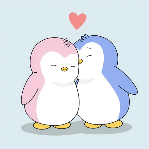 Polly and Pengu hugging
